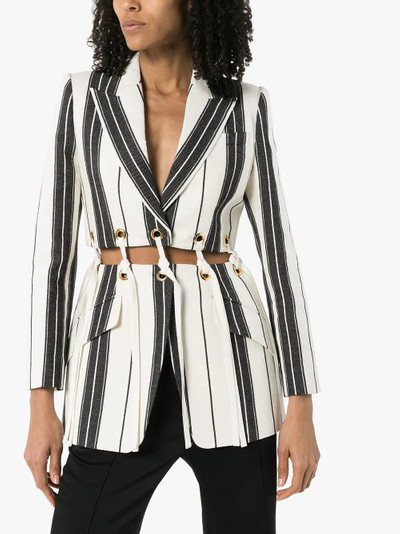 Alexander McQueen striped cut-out blazer outlook