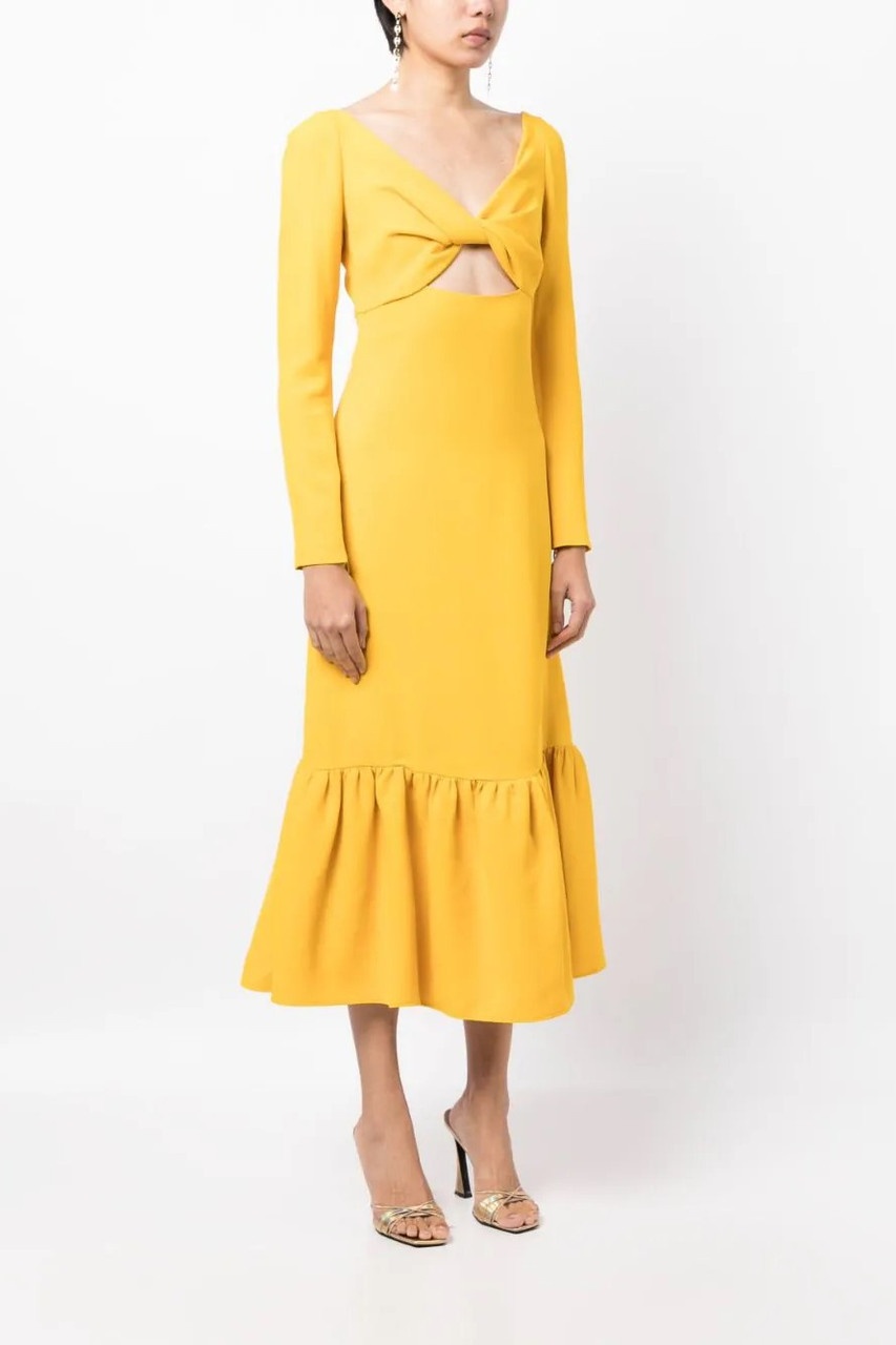Long Sleeve Ruffle Hem Dress - 5