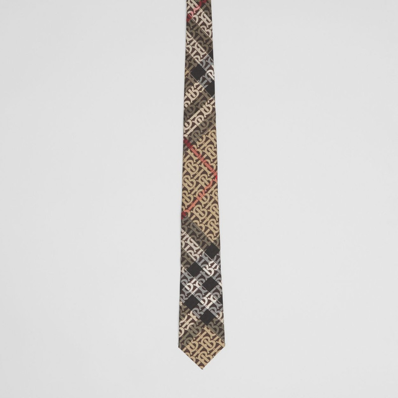 Classic Cut Monogram Check Silk Jacquard Tie 4
