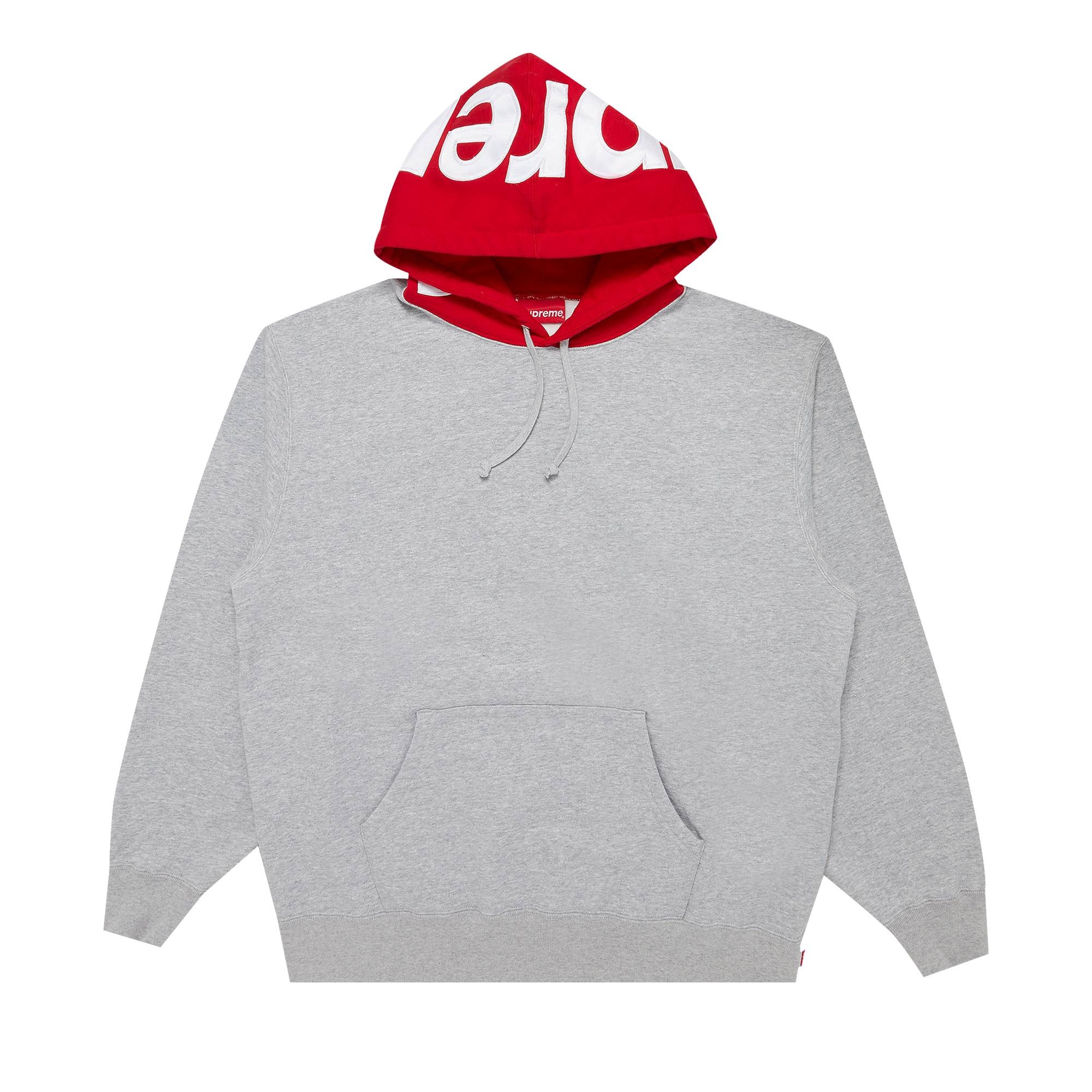 Supreme Contrast Hooded Sweatshirt 'Heather Grey' - 1