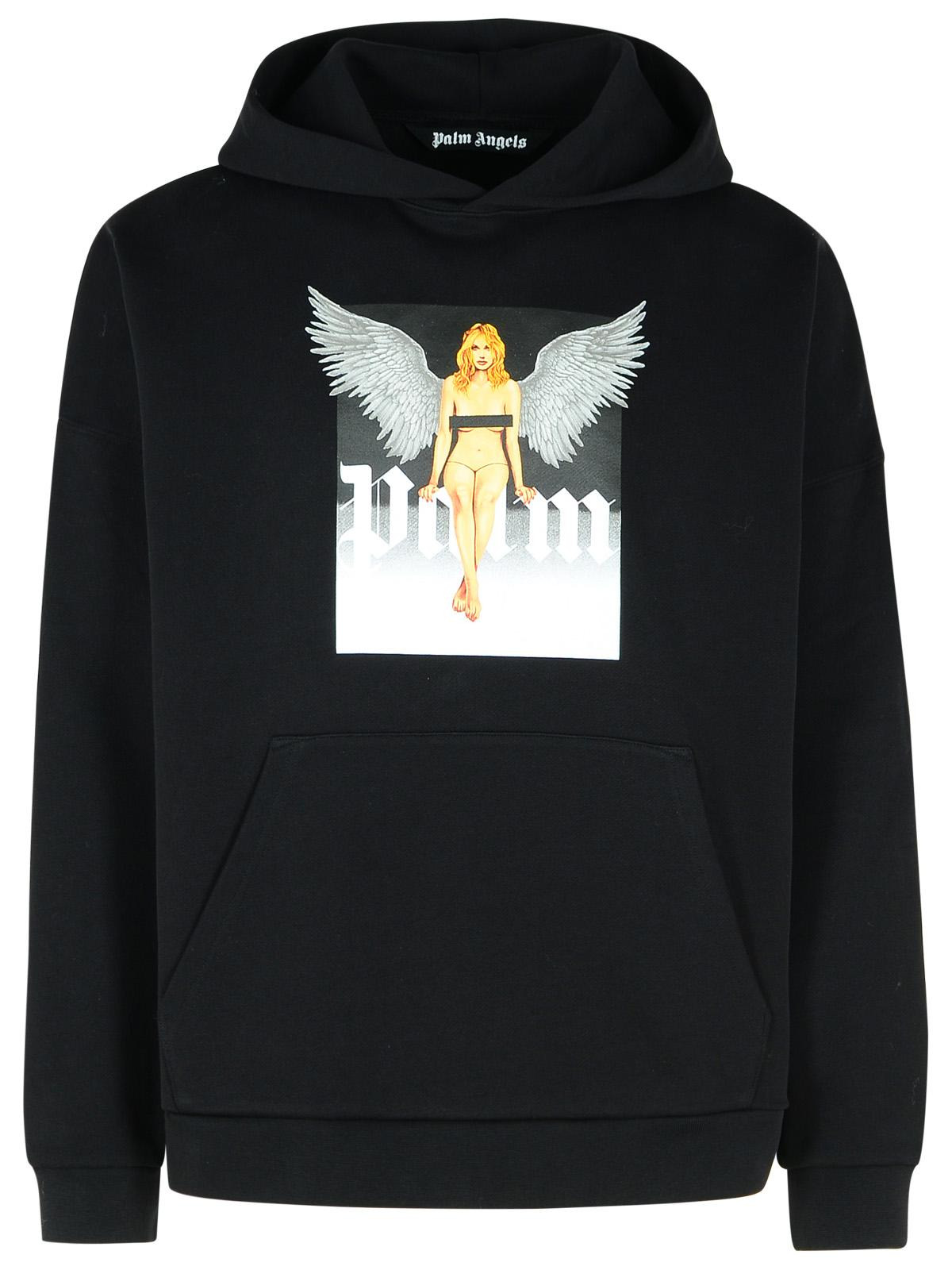 Palm Angels 'Crystal' Black Cotton Sweatshirt Men - 1