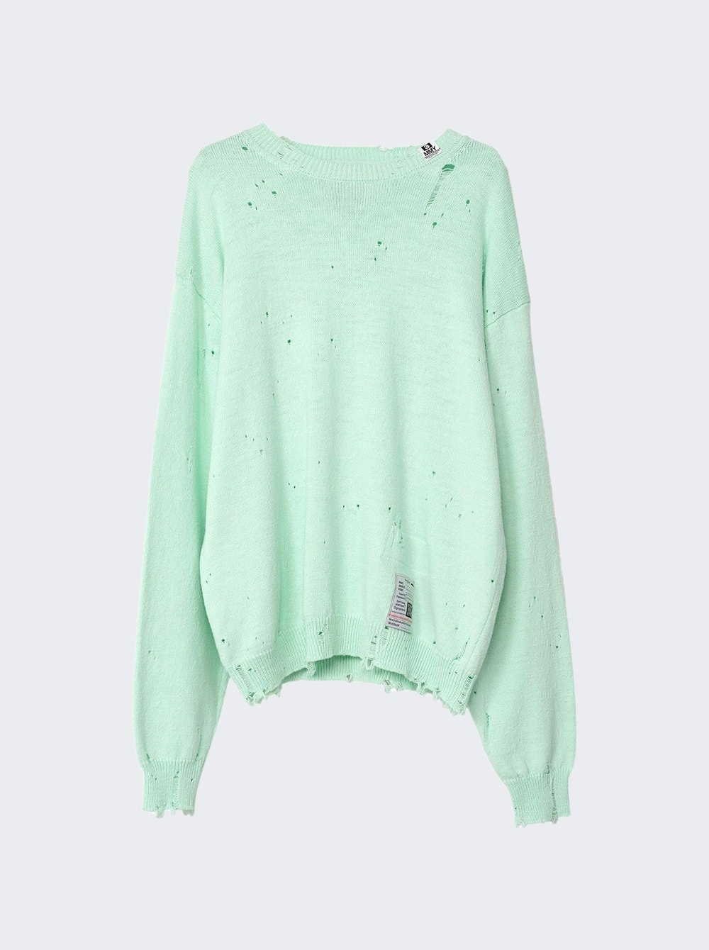 Distressed Sweater Green - 1