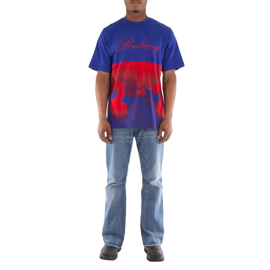 Burberry Swan-Print Crew Neck T-Shirt - 5