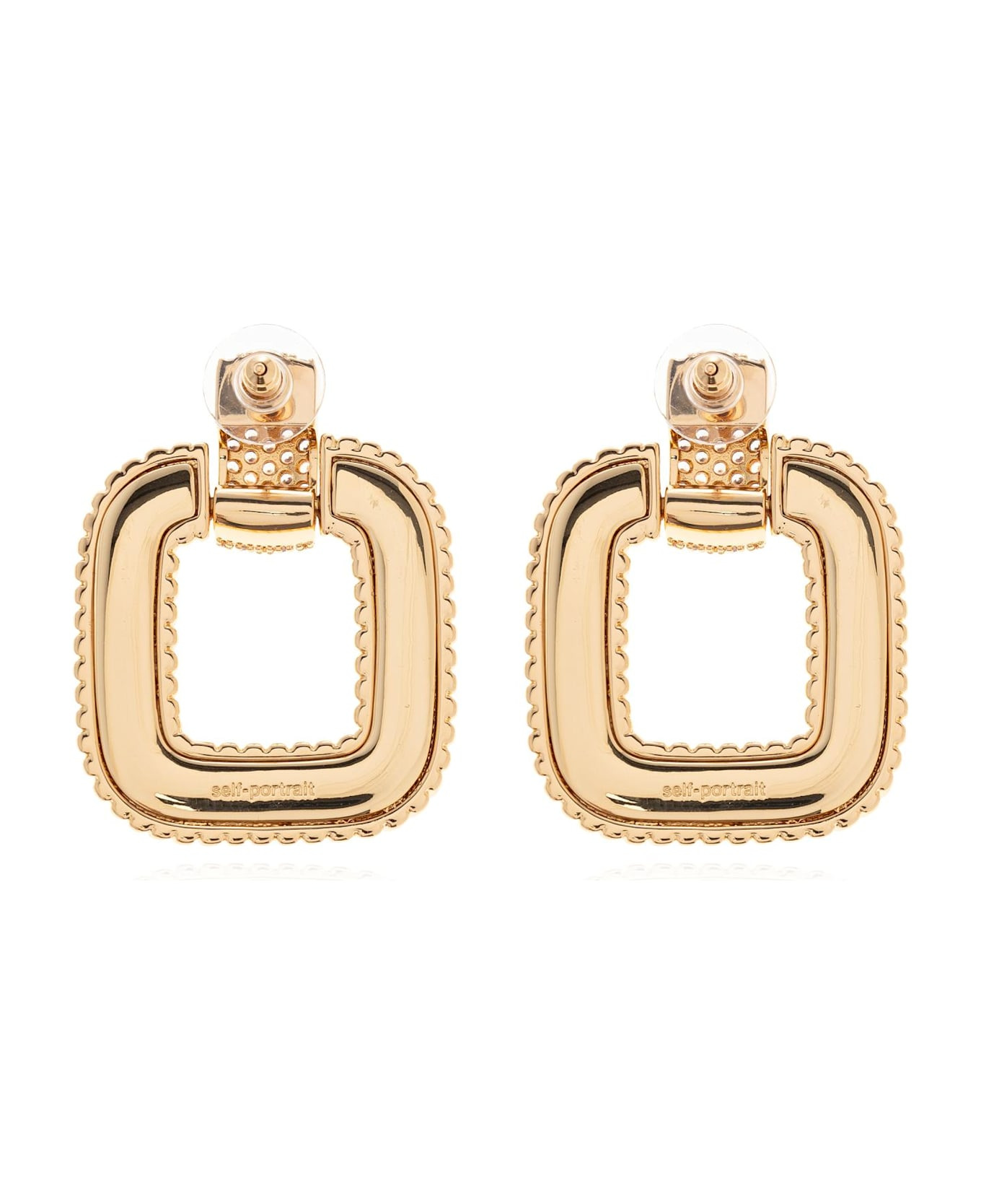 Self-portrait Earrings With Shimmering Crystals - 3