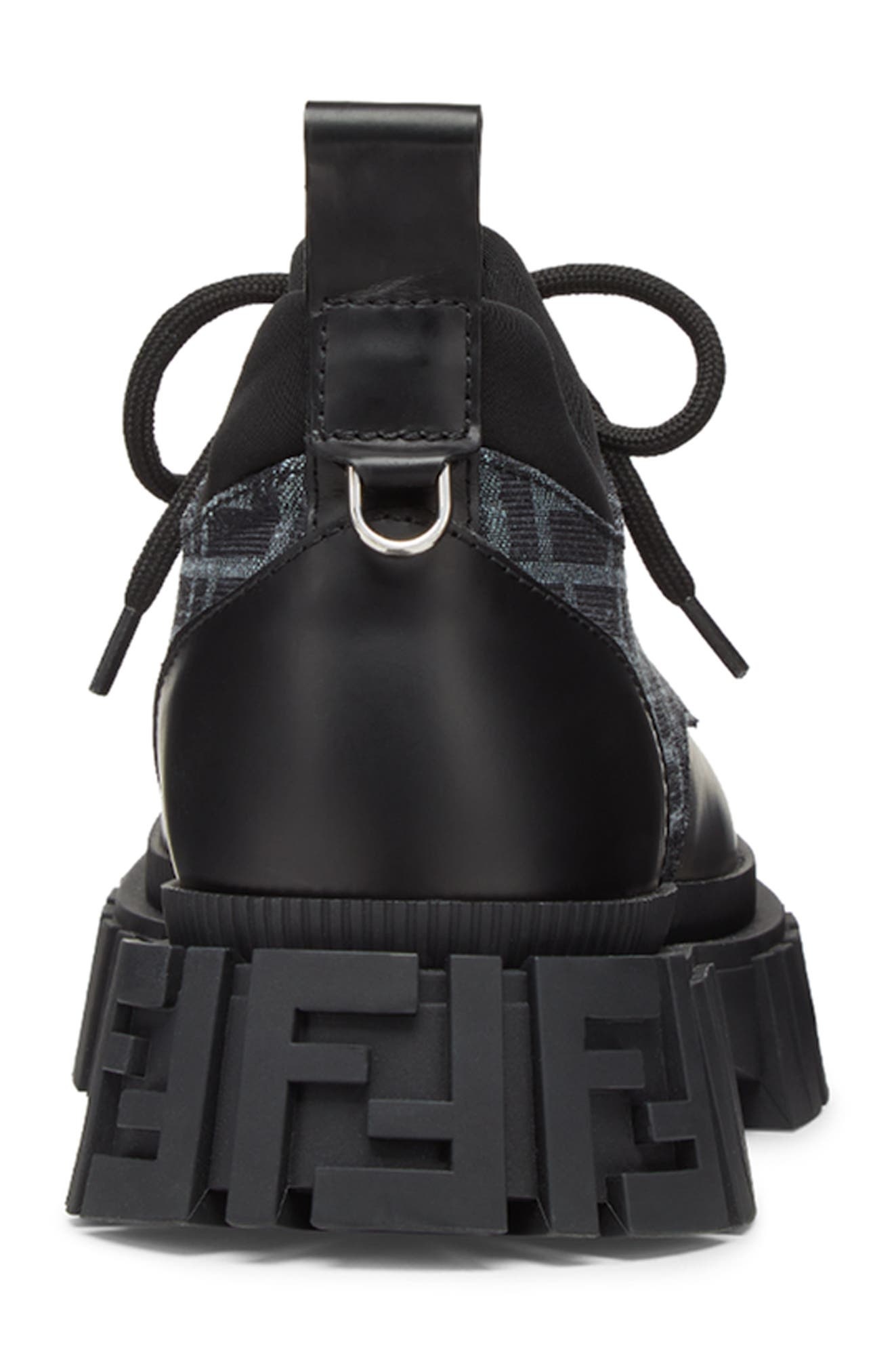 Fendi Force Lug Sole Derby in Nero/Blue at Nordstrom - 4