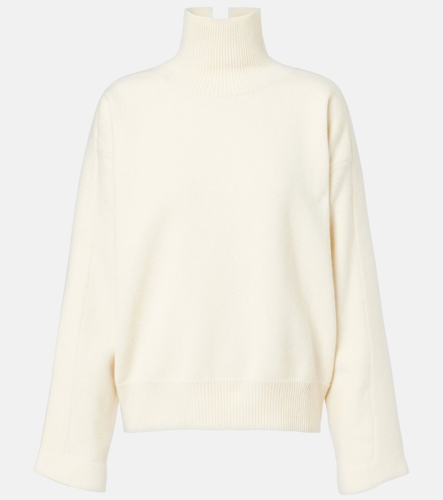 Wool and cotton-blend turtleneck sweater - 1