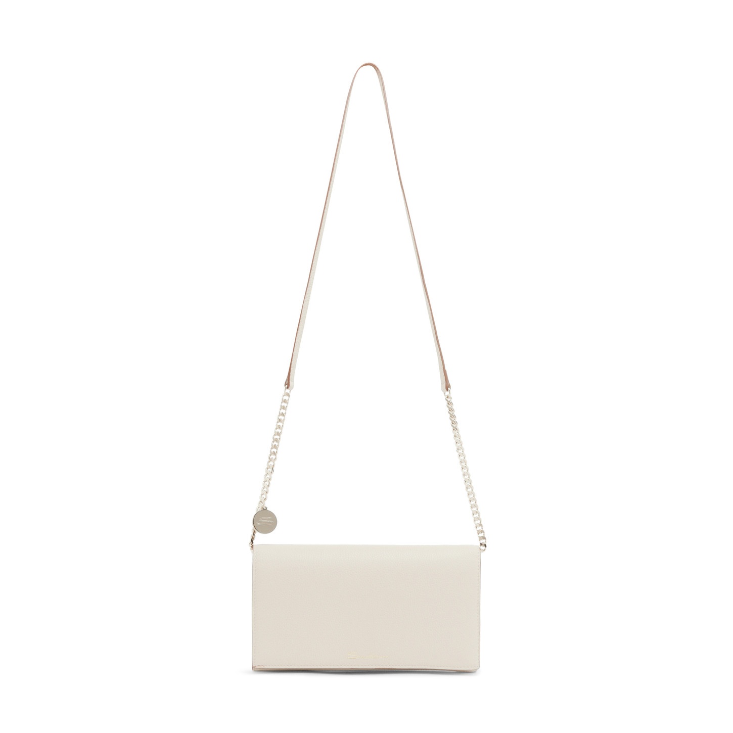 White tumbled leather crossbody bag - 4