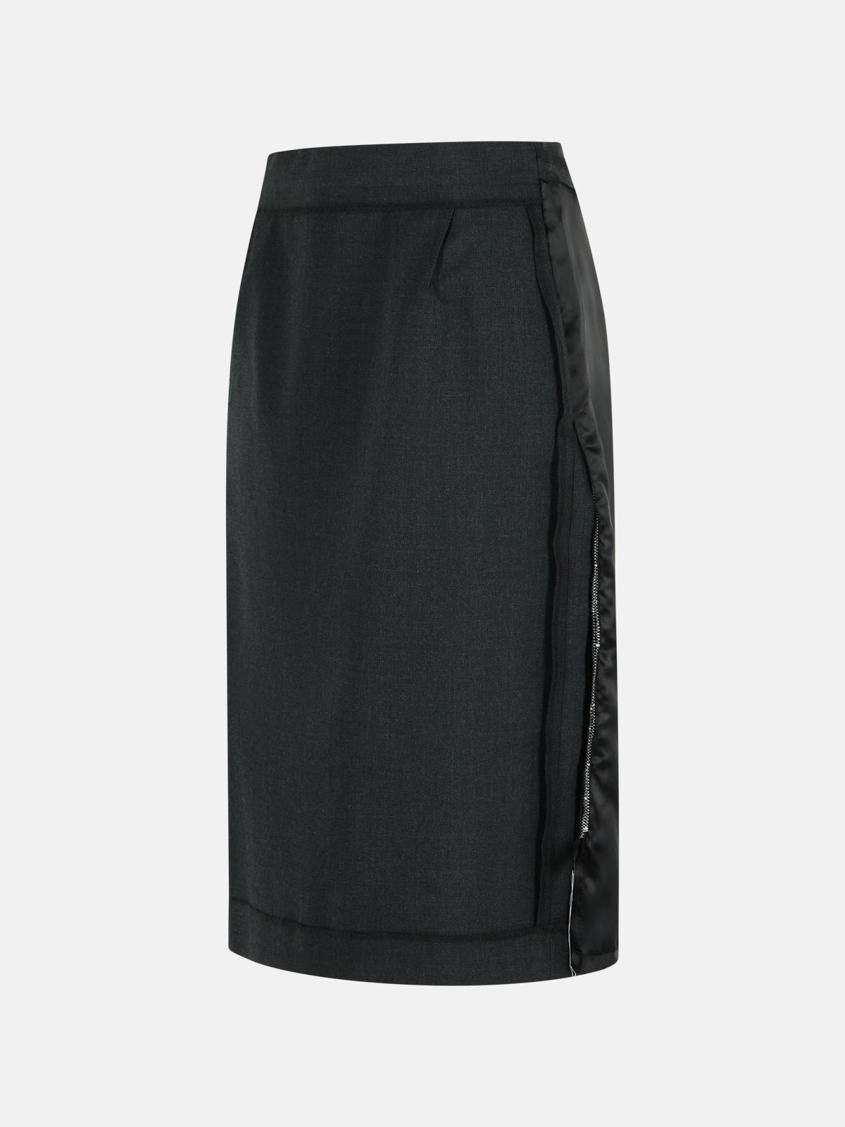 GRAPHITE WOOL BLEND SKIRT - 2