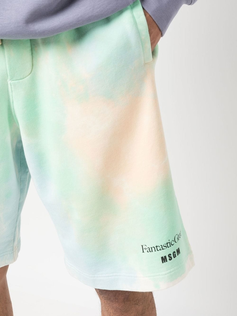 logo-print tie-dye shorts 5