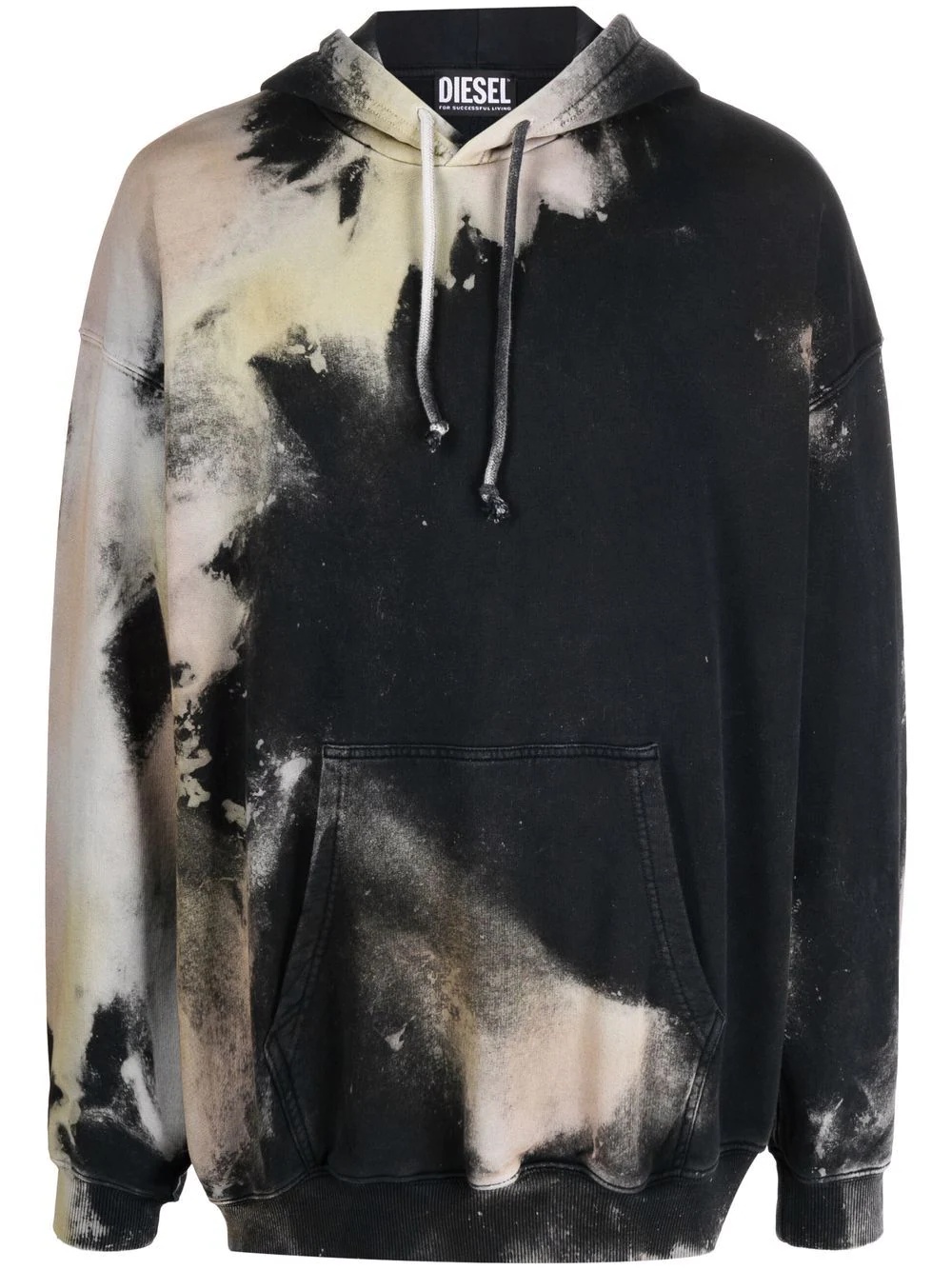 tie dye-print organic cotton hoodie - 1