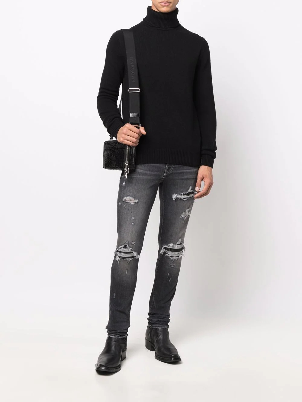 distressed denim skinny jeans - 2