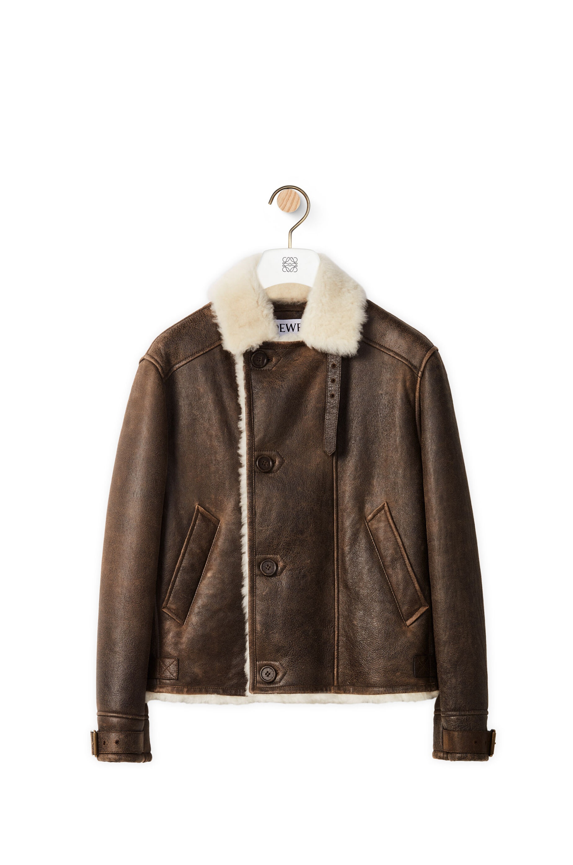 Buttoned jacket in shearling - 1