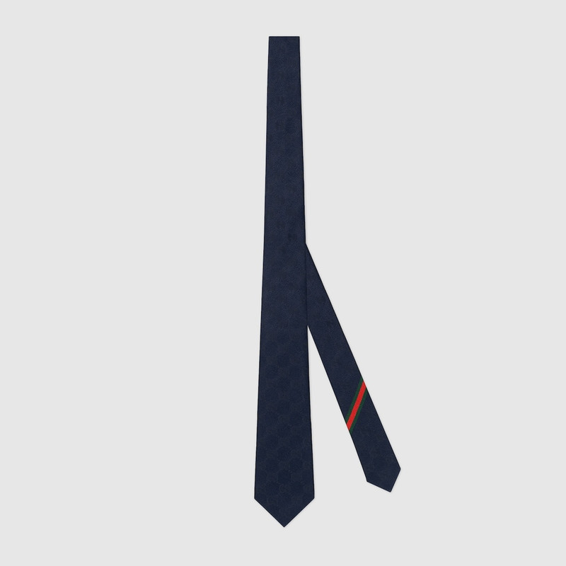 GG silk jacquard tie with Web 1