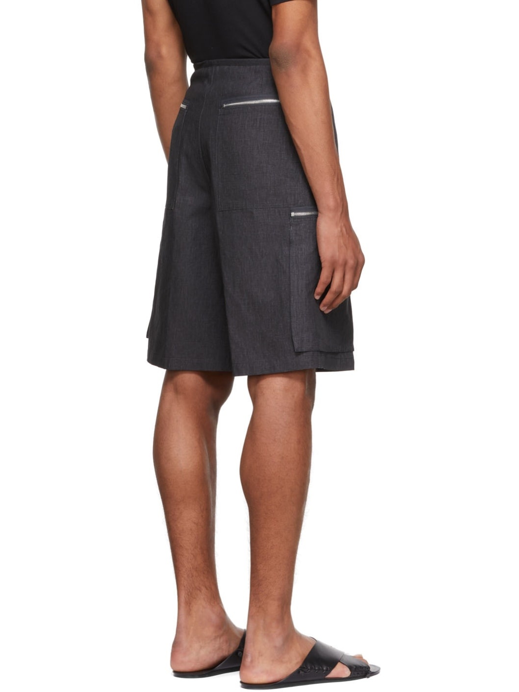 Black Linen Shorts - 3