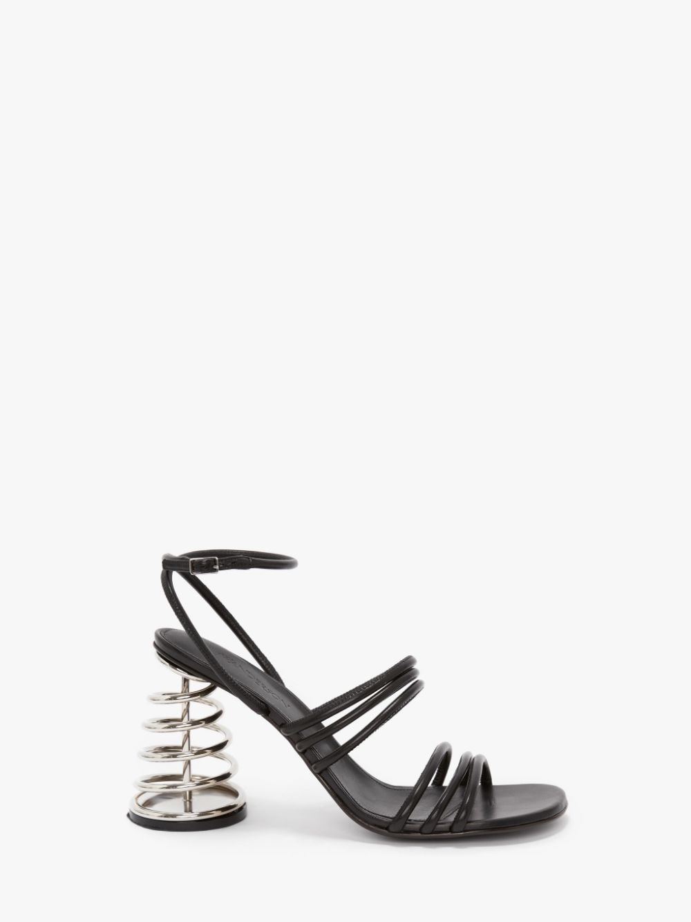 SPIRAL HEEL LEATHER SANDALS - 1