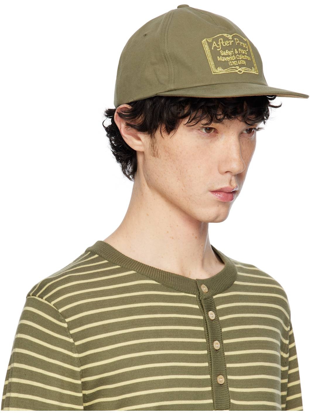 Khaki Flora Embroidered Ball Cap - 2