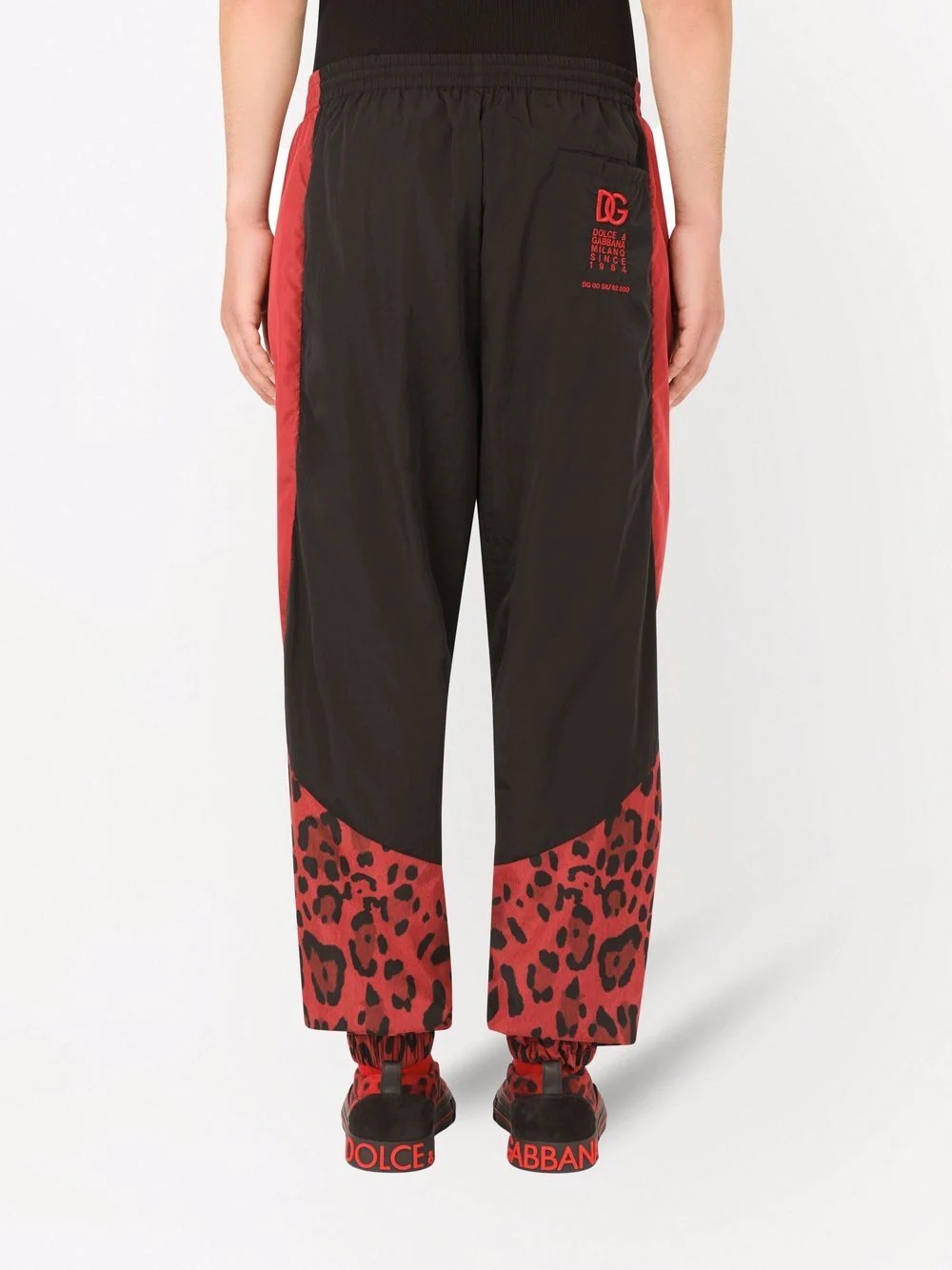 panelled leopard-print trousers - 4
