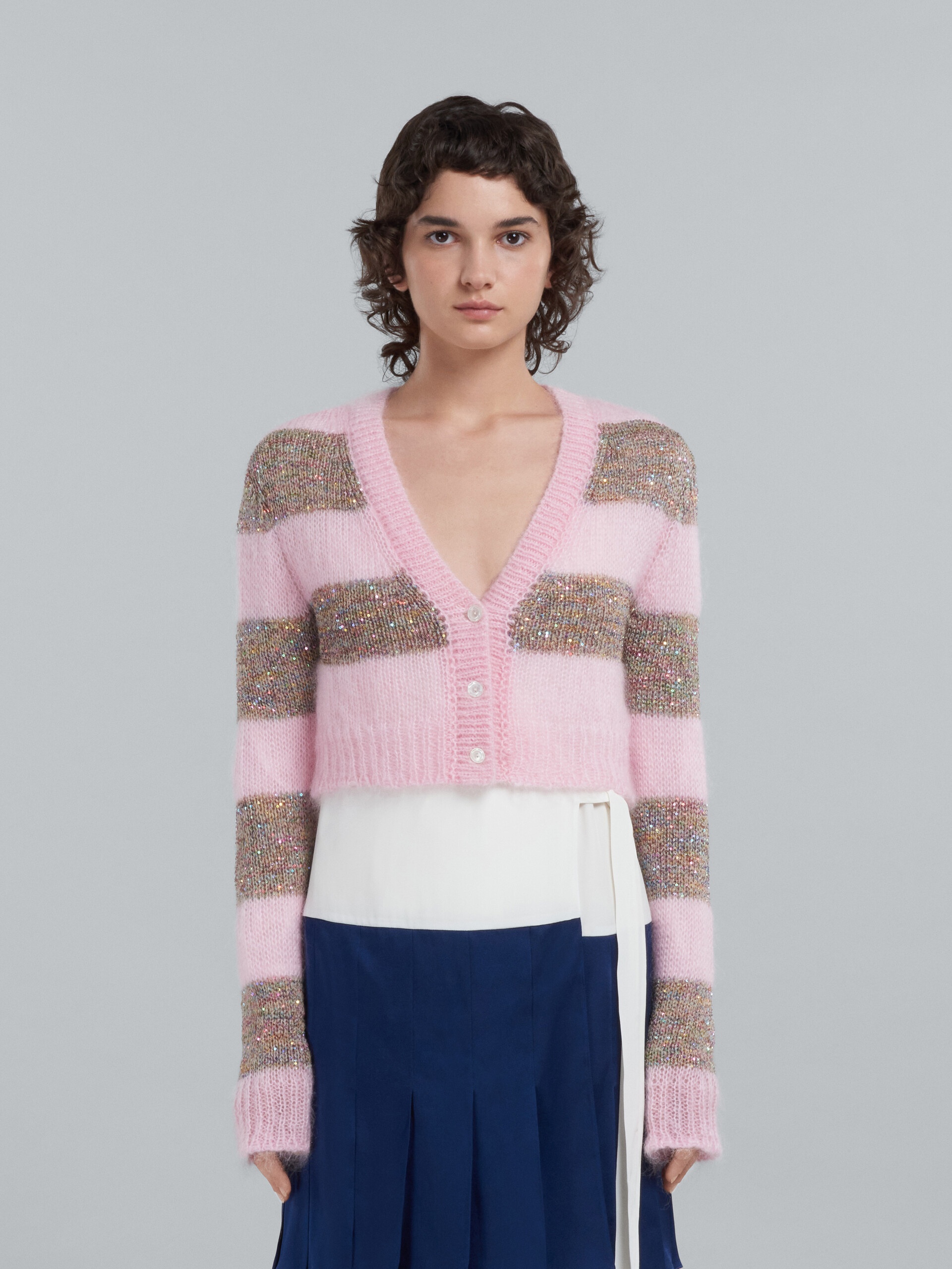 Stripes mohair and wool sweater