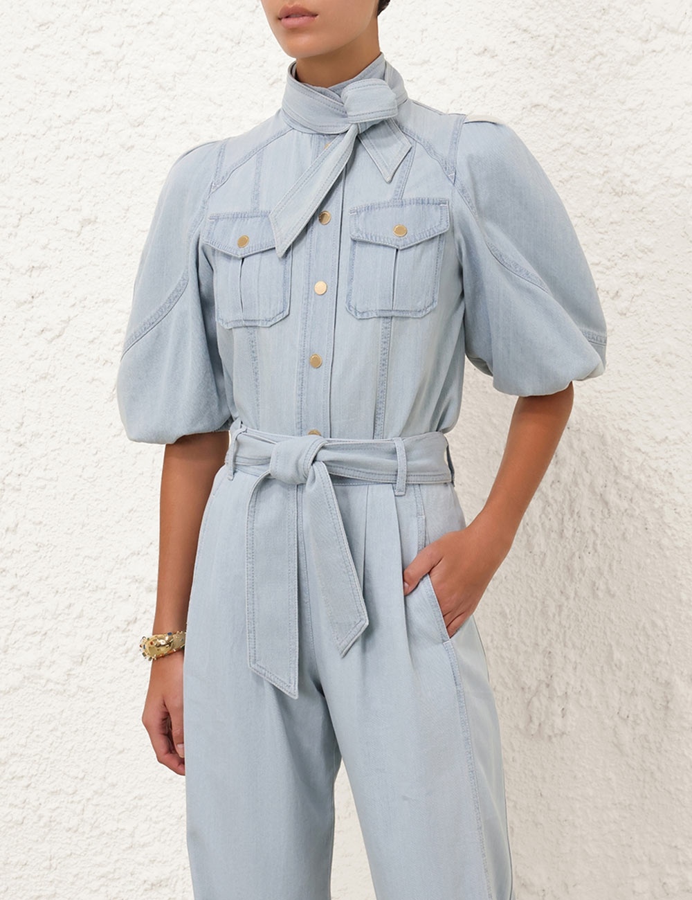 ACACIA DENIM LANTERN BLOUSE - 2