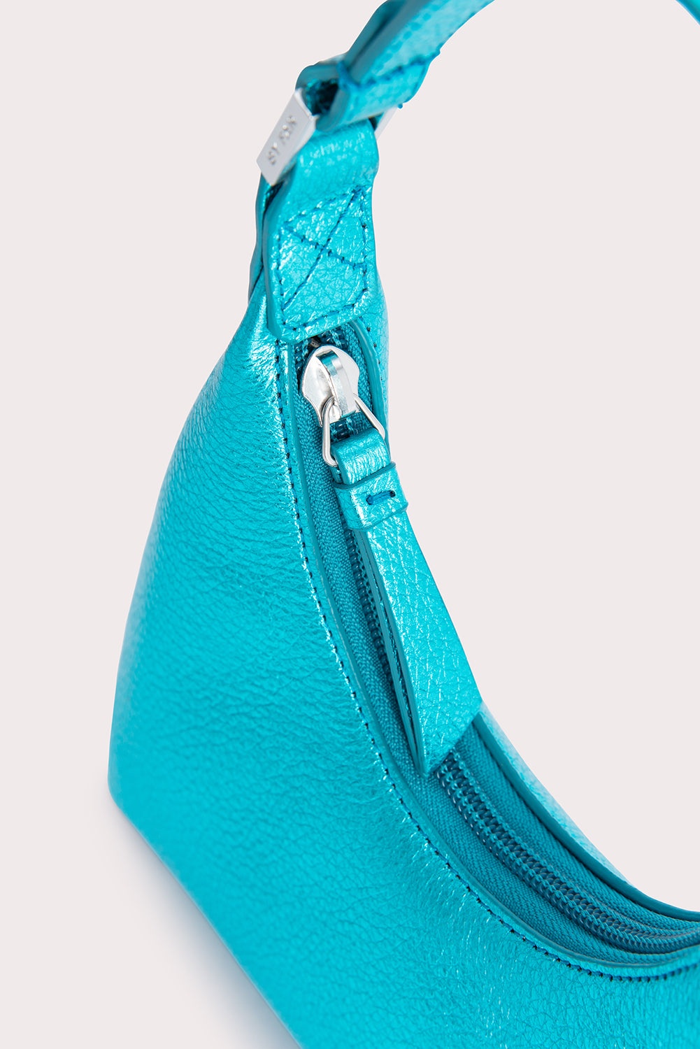 Baby Amber Aqua Metallic Grain Leather - 4