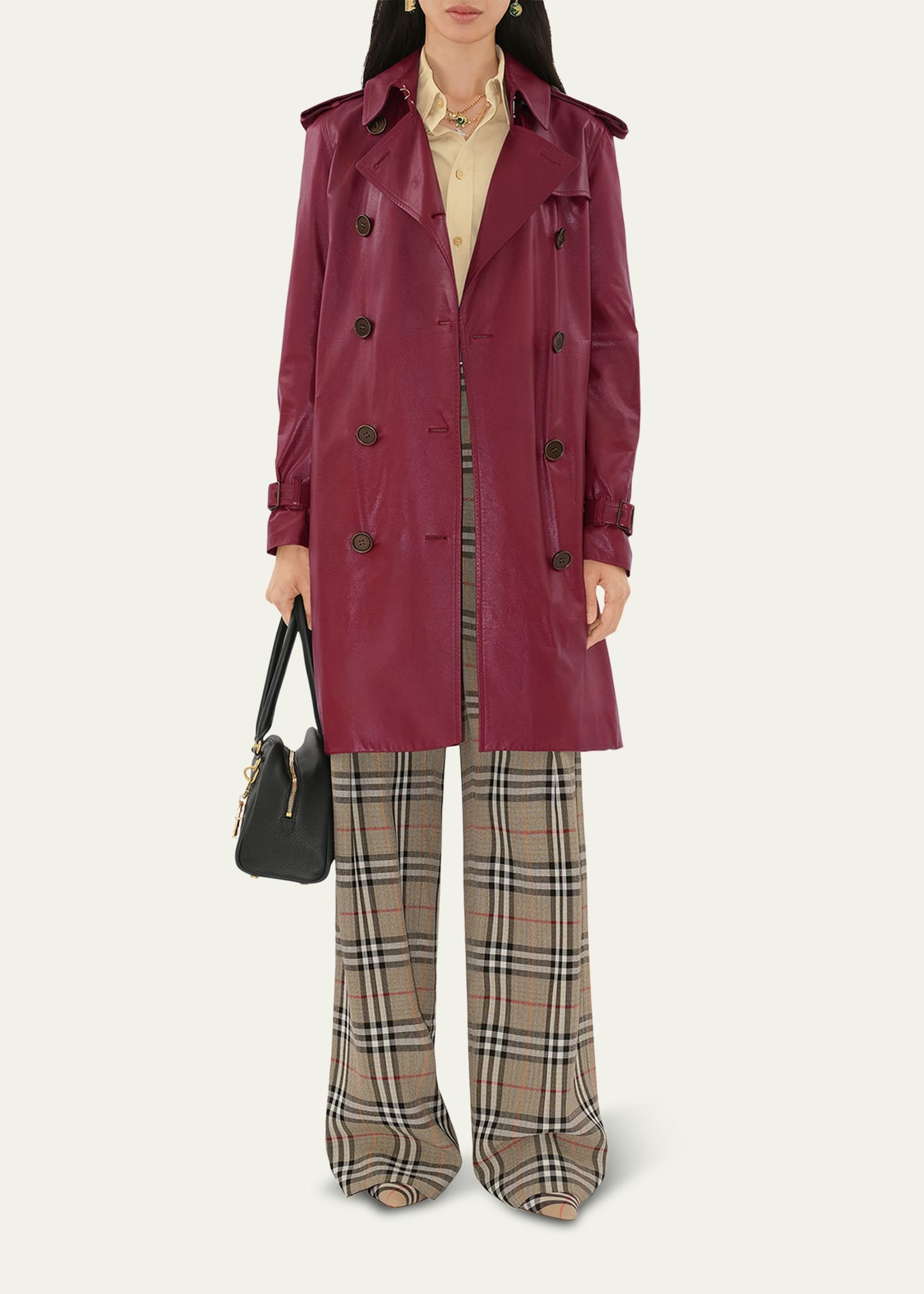 Kensington Leather Trench Coat - 2
