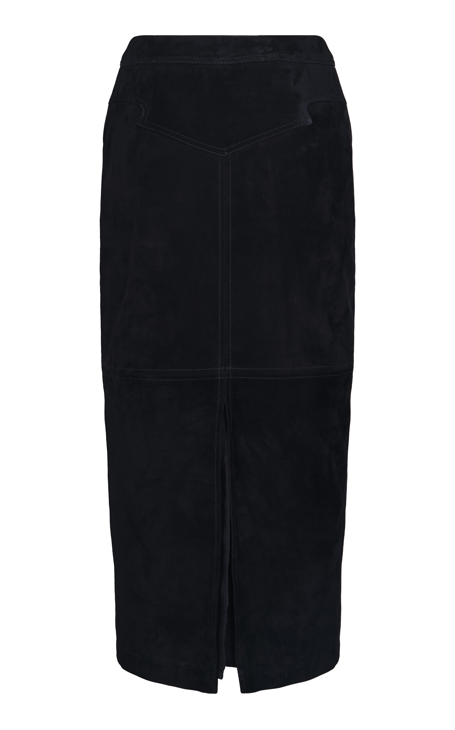 Pueblo Ancestral Goat Leather Midi Skirt black - 3