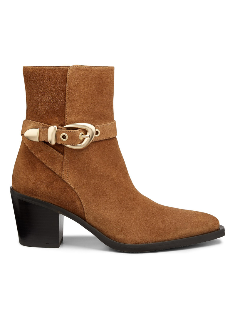 Women's Maven Suede Booties - Doe Dark Brown 1