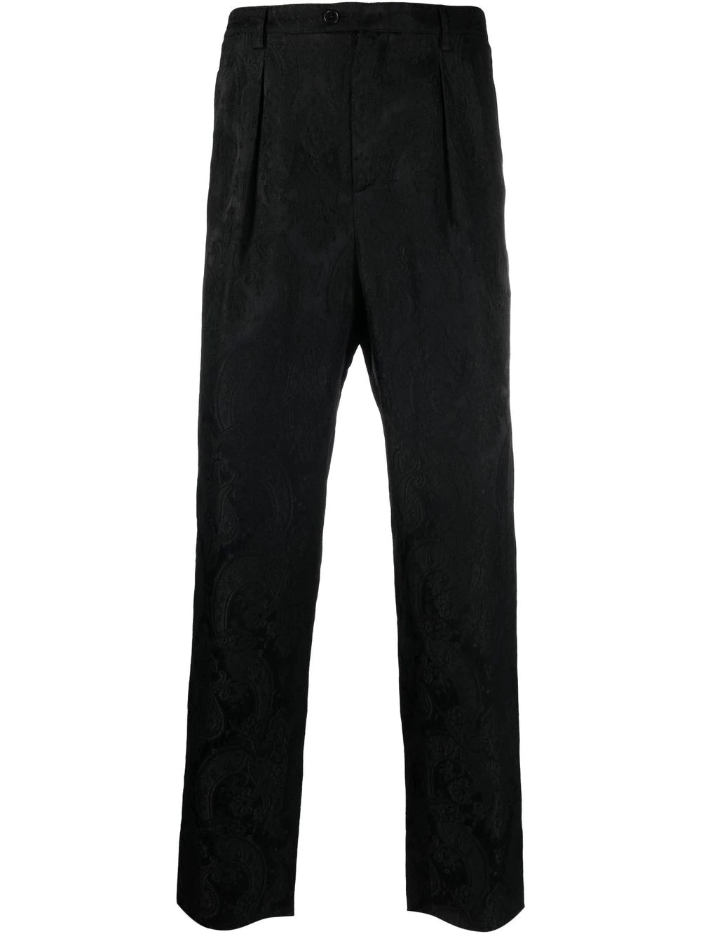 paisley jacquard straight trousers - 1