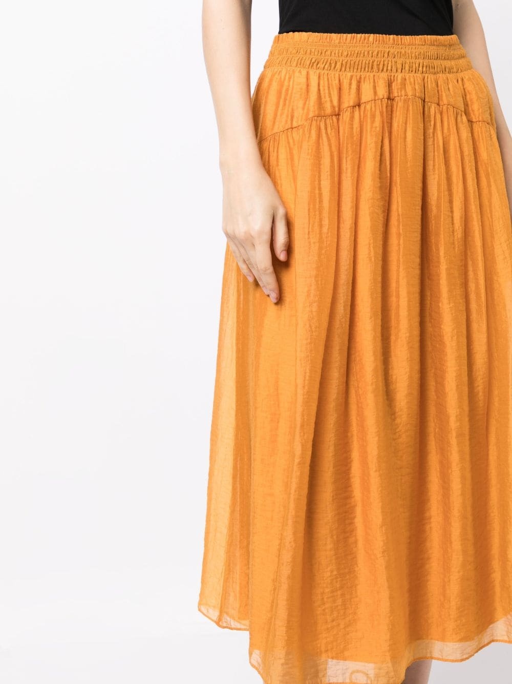 smocked-waist high-waisted skirt - 5