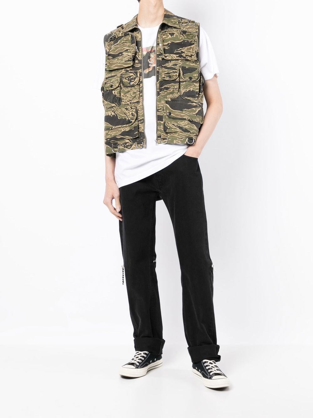 camouflage-print cargo vest - 2