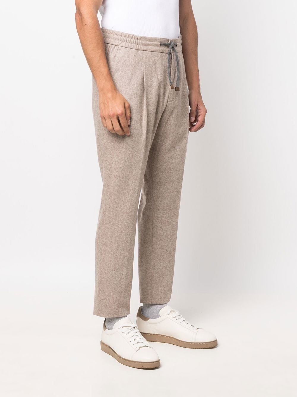 drawstring-fastening chino trousers - 3