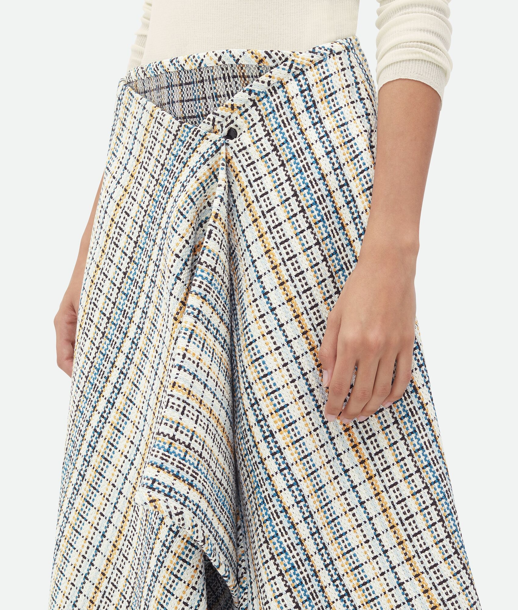 【送料&関税込】Bottega Veneta Cotton Check Skirt Bottega Veneta Cotton Check Skirt Women In Gray | ModeSens
