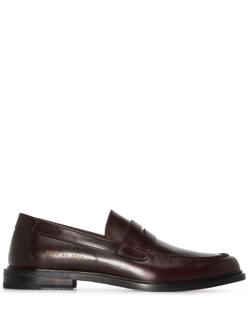 round toe leather loafers - 1