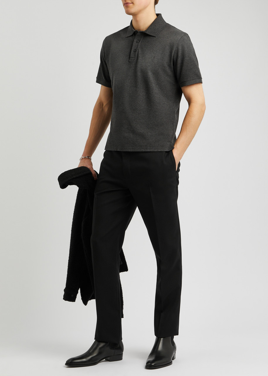 Logo piqué cotton-blend polo shirt - 4