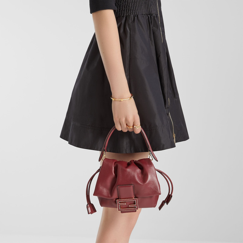 Mamma Baguette Small Burgundy nappa leather mini-bag 2