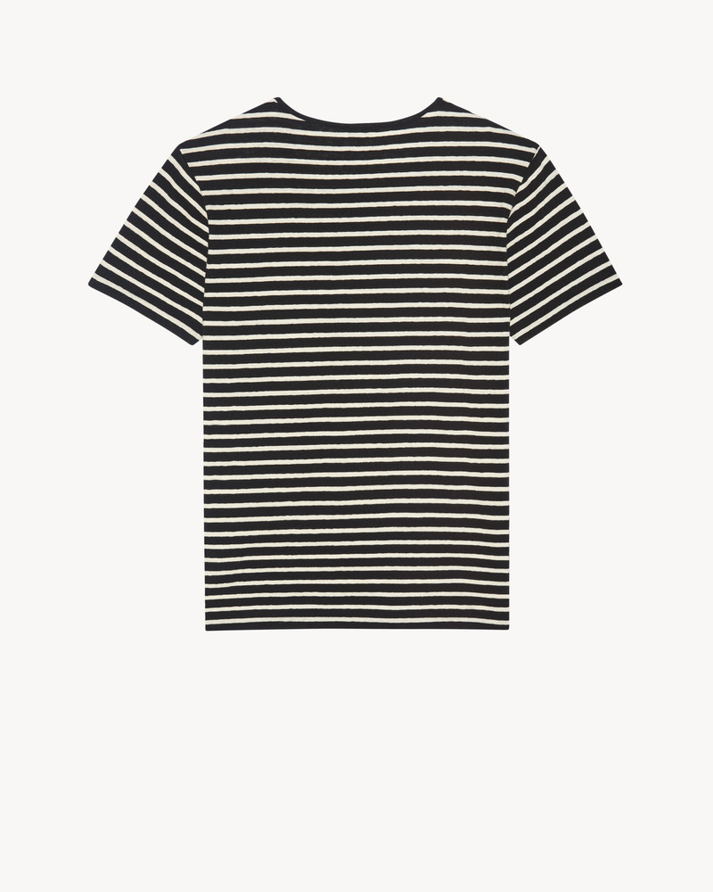 SAINT LAURENT striped monogram t-shirt in jersey outlook