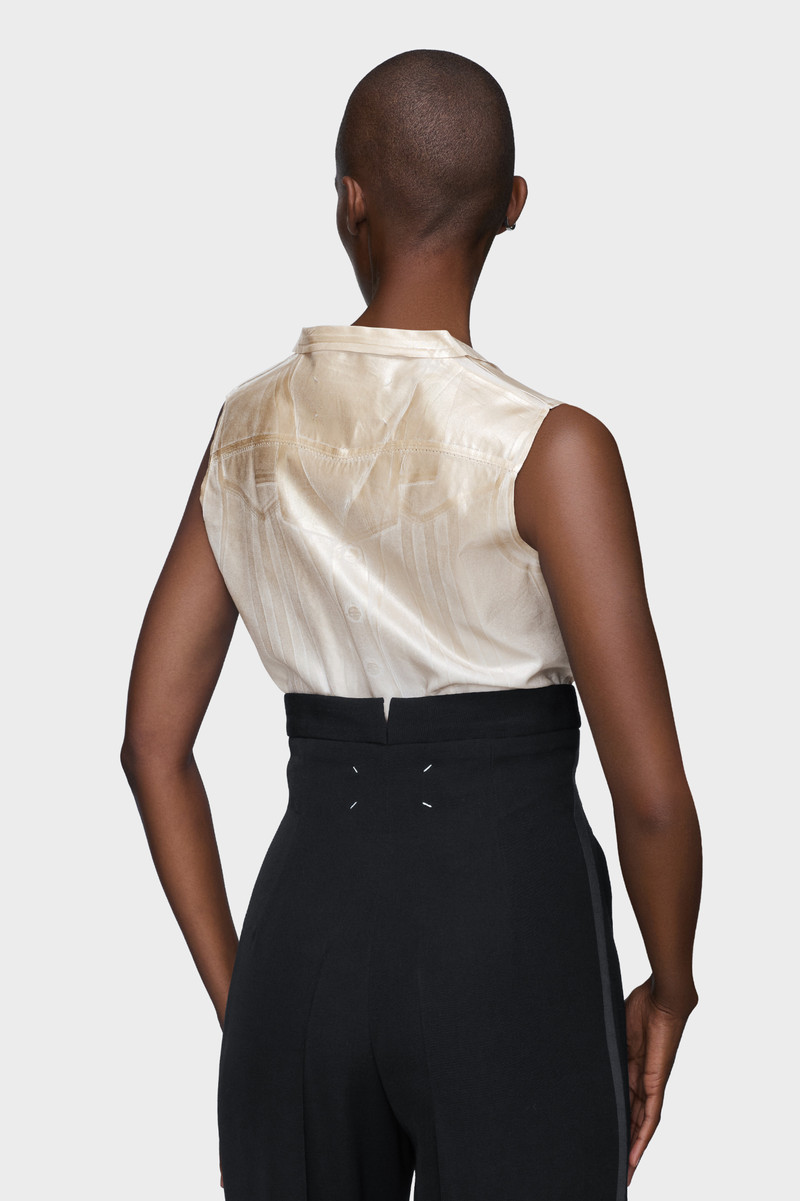 Foil-treated sleeveless shirt 4