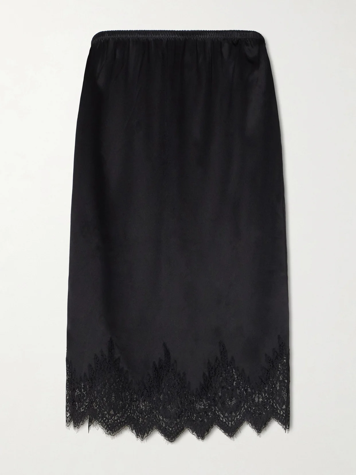 Thea Lace-trim Silk-satin Midi Skirt - 1
