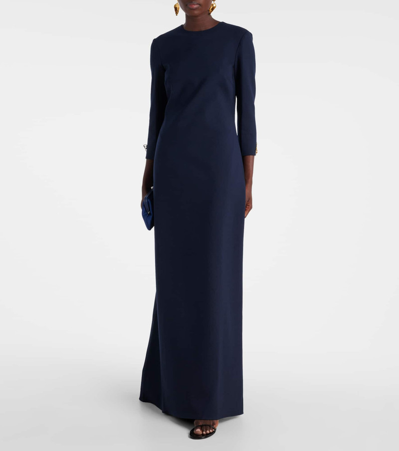 Oscar de la Renta Embellished open-back wool-blend kaftan outlook