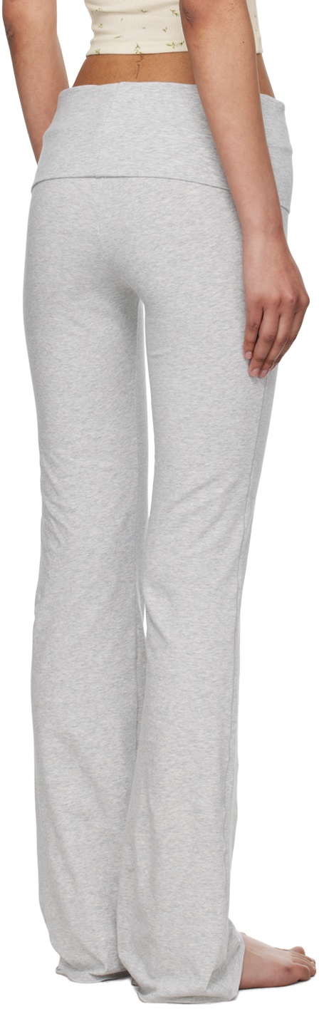 Gray Cotton Jersey Foldover Lounge Pants - 6