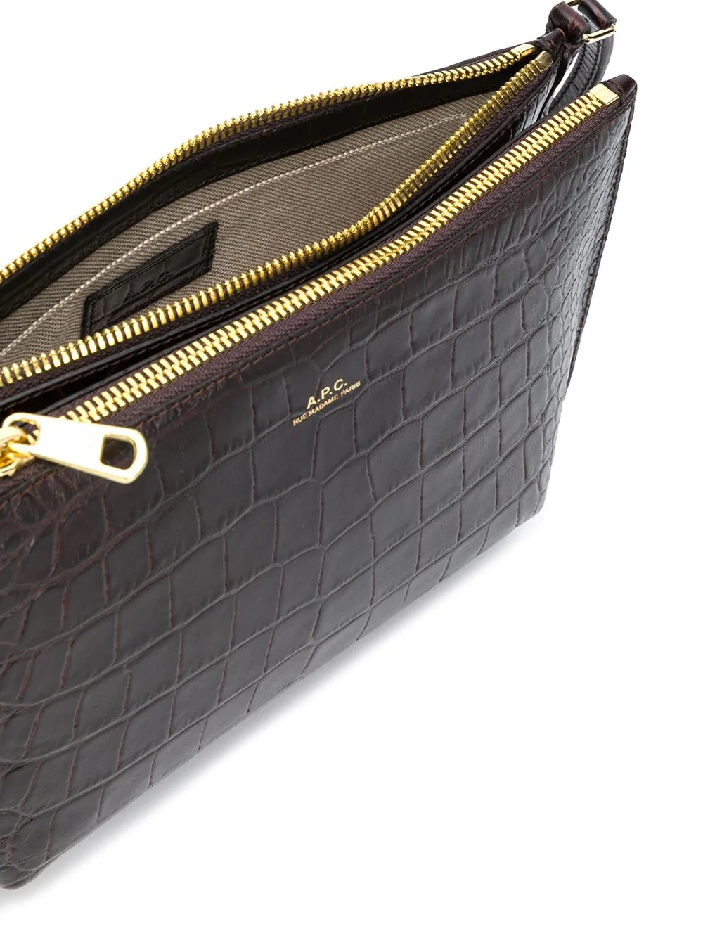 embossed croc-effect cross body bag - 5