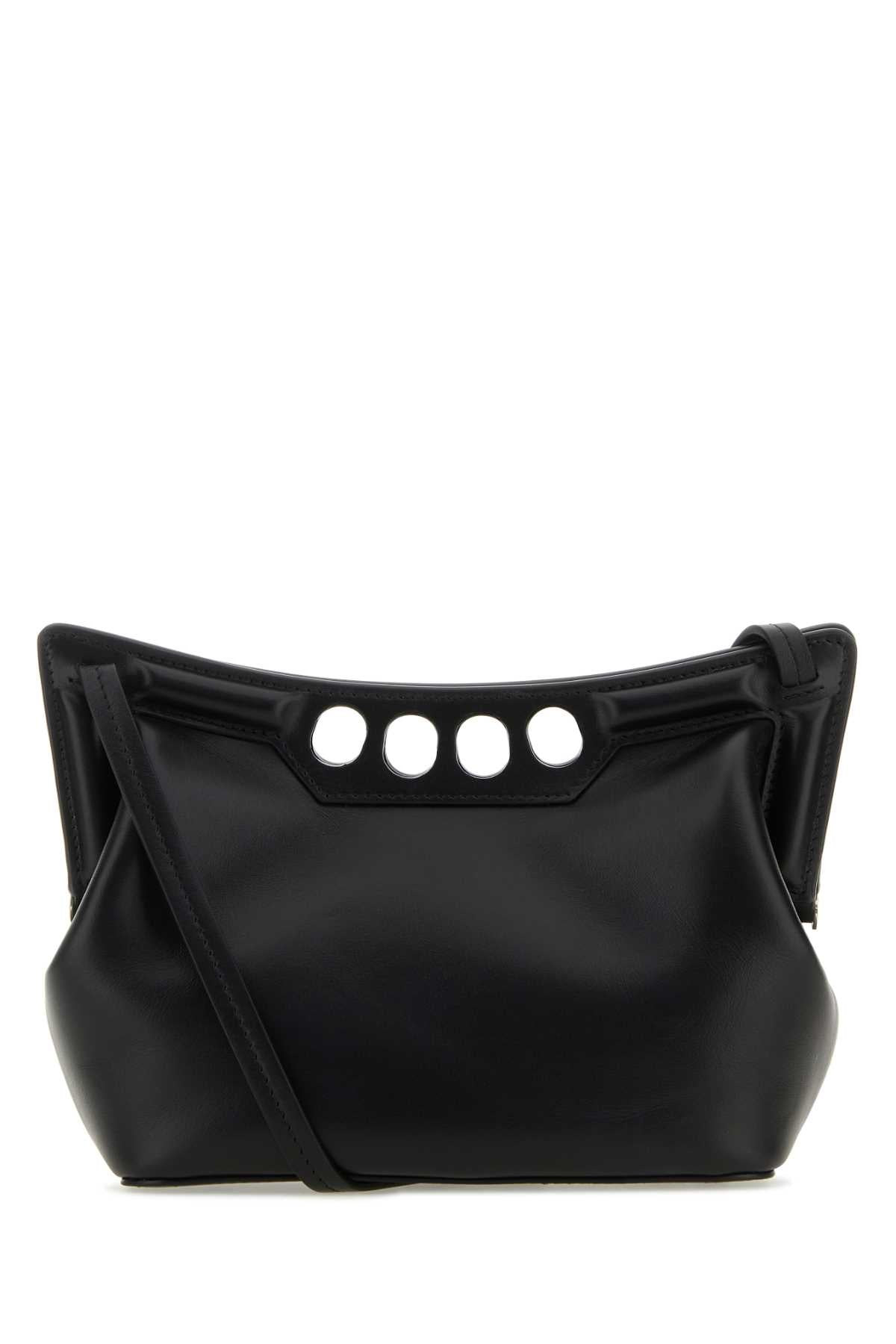Alexander Mcqueen Women Black Leather Mini Peak Crossbody Bag - 3
