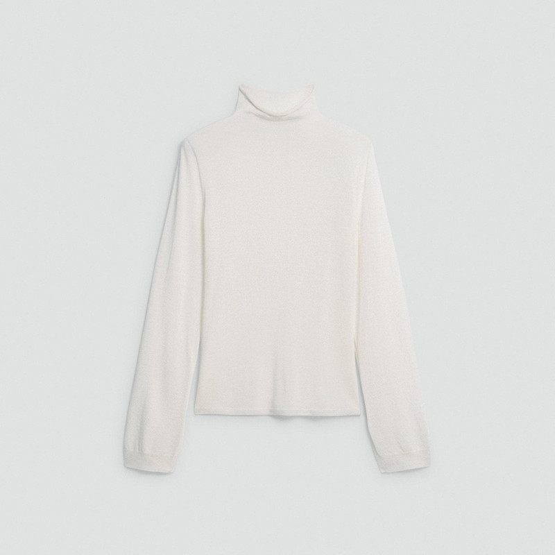 Slit Sleeve Turtleneck Sweater in Wool-Viscose 1