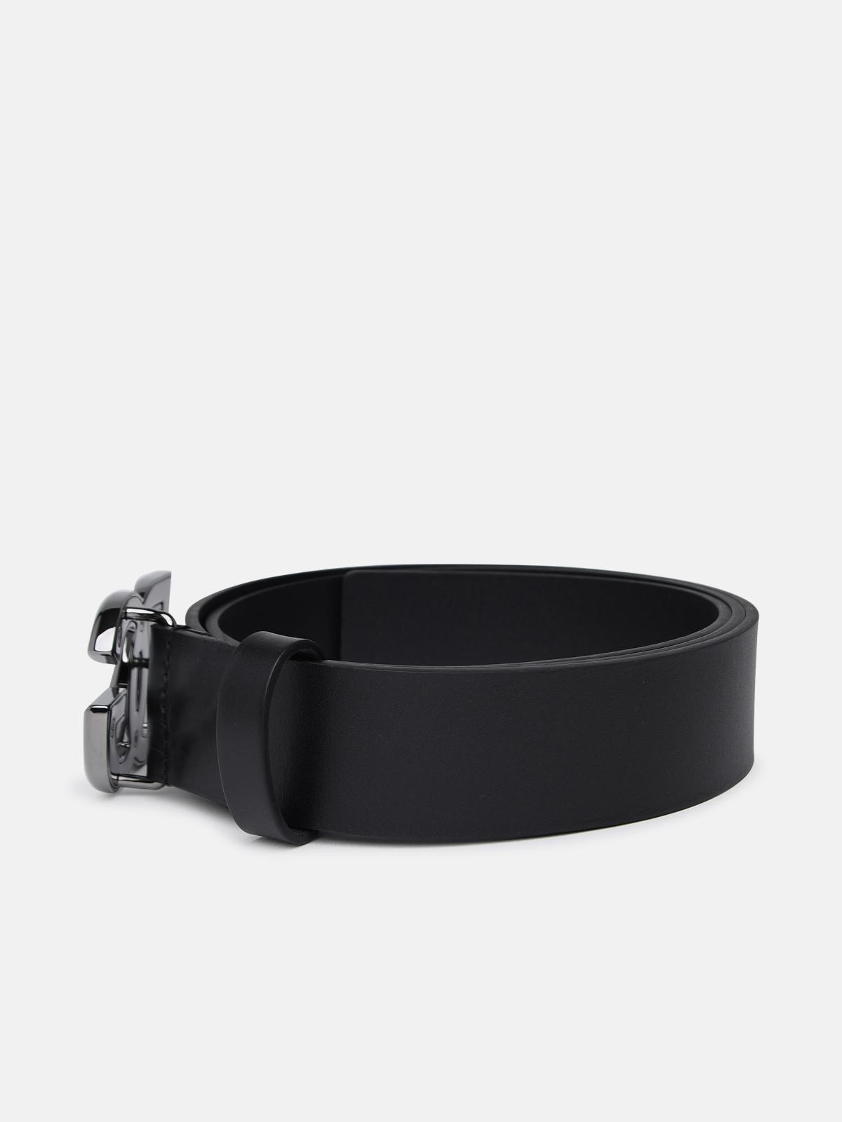Black leather belt - 2