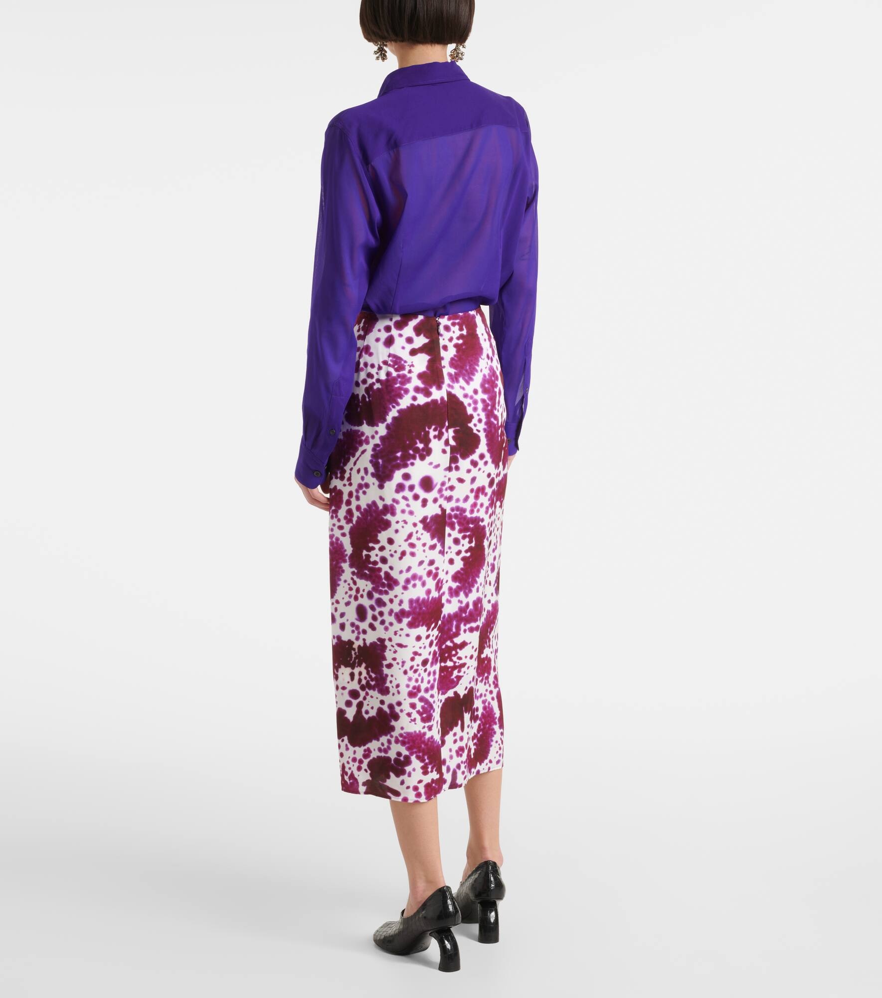 Gathered midi skirt - 3
