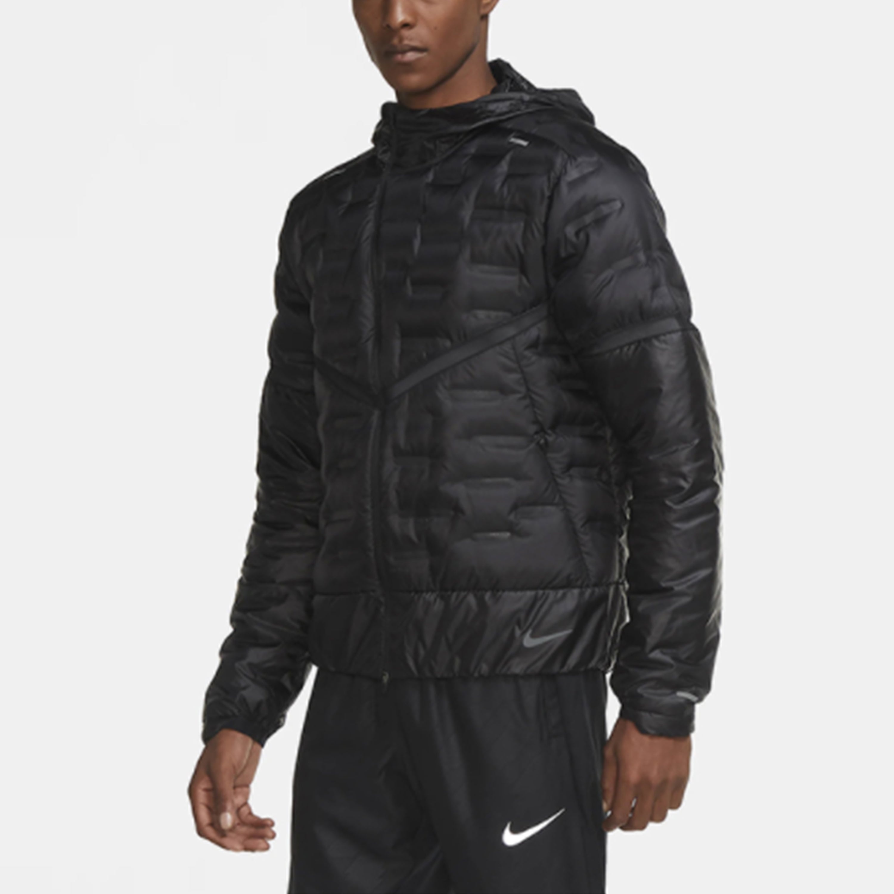 Nike Reflective logo Running Sports Down Jacket Black CU7793-010 - 2