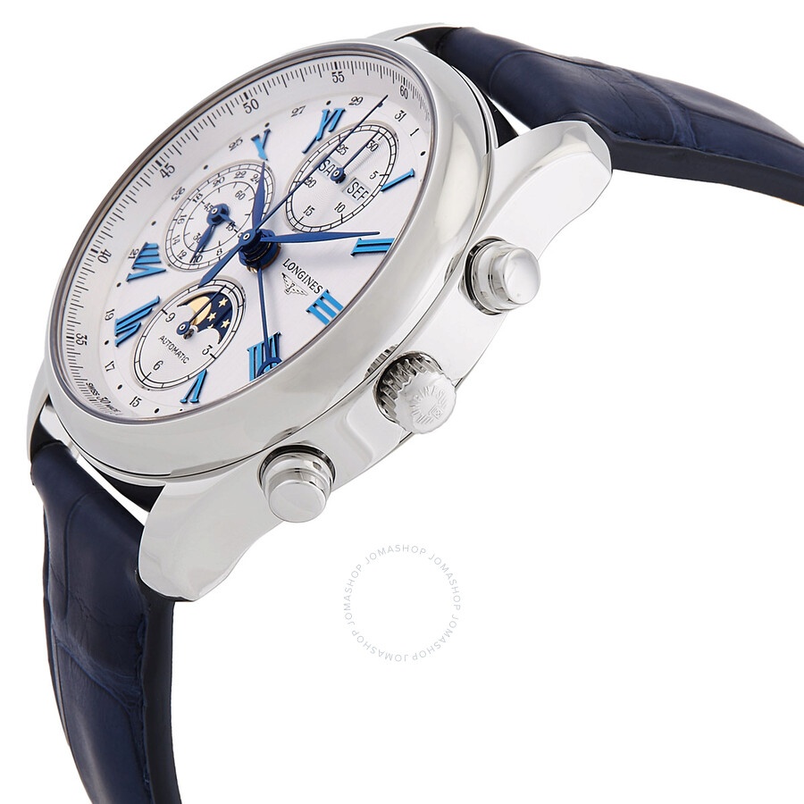 Longines The Longines Master Collection Chronograph GMT Automatic Moon Phase Silver Dial Men's Watch - 2