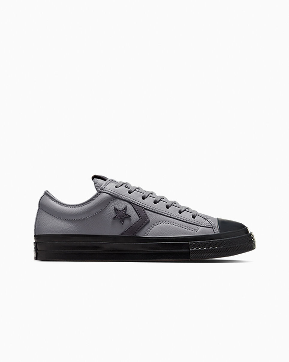 Converse star player ox black leather best sale