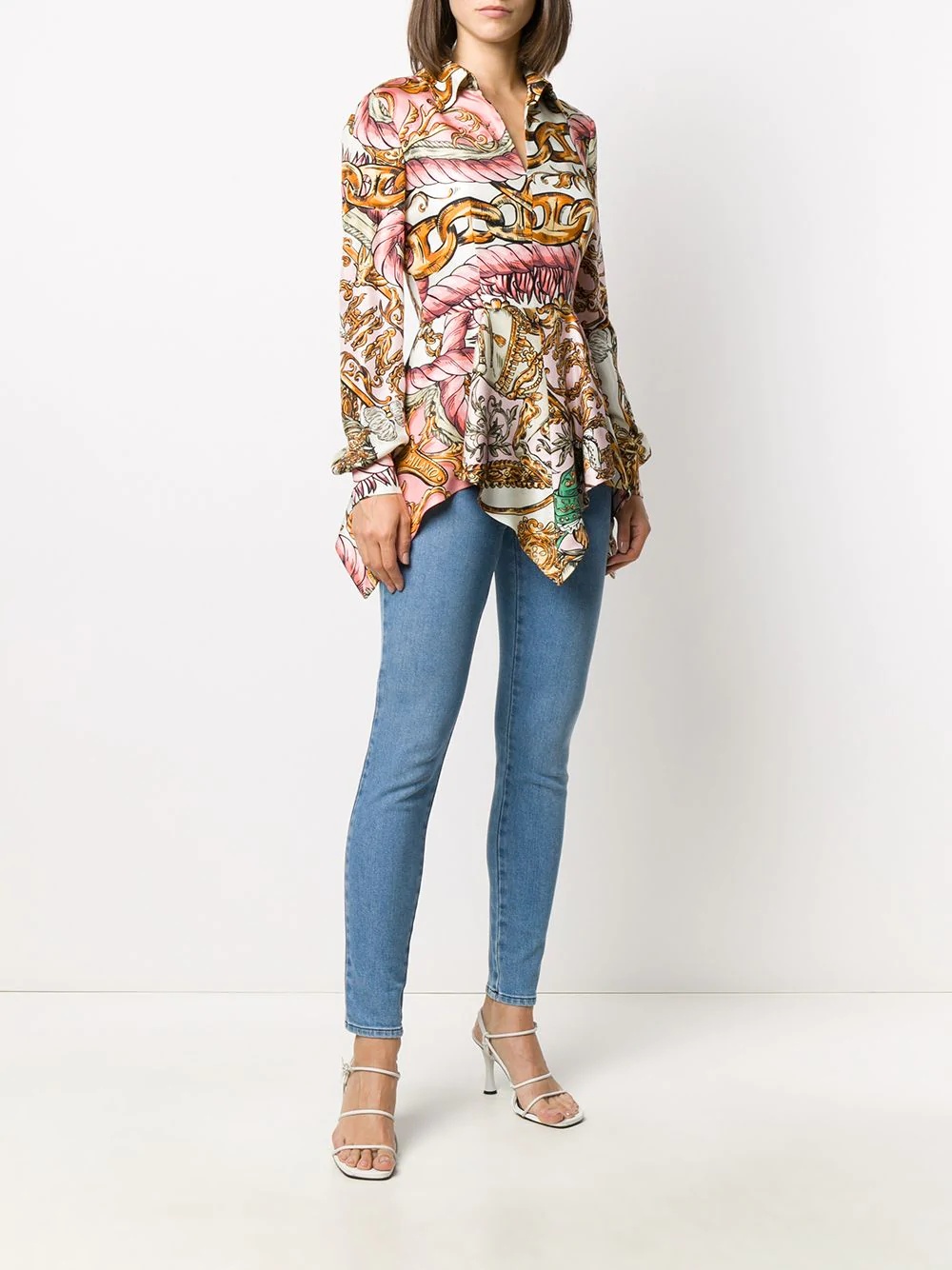 graphic-print peplum-hem blouse - 3