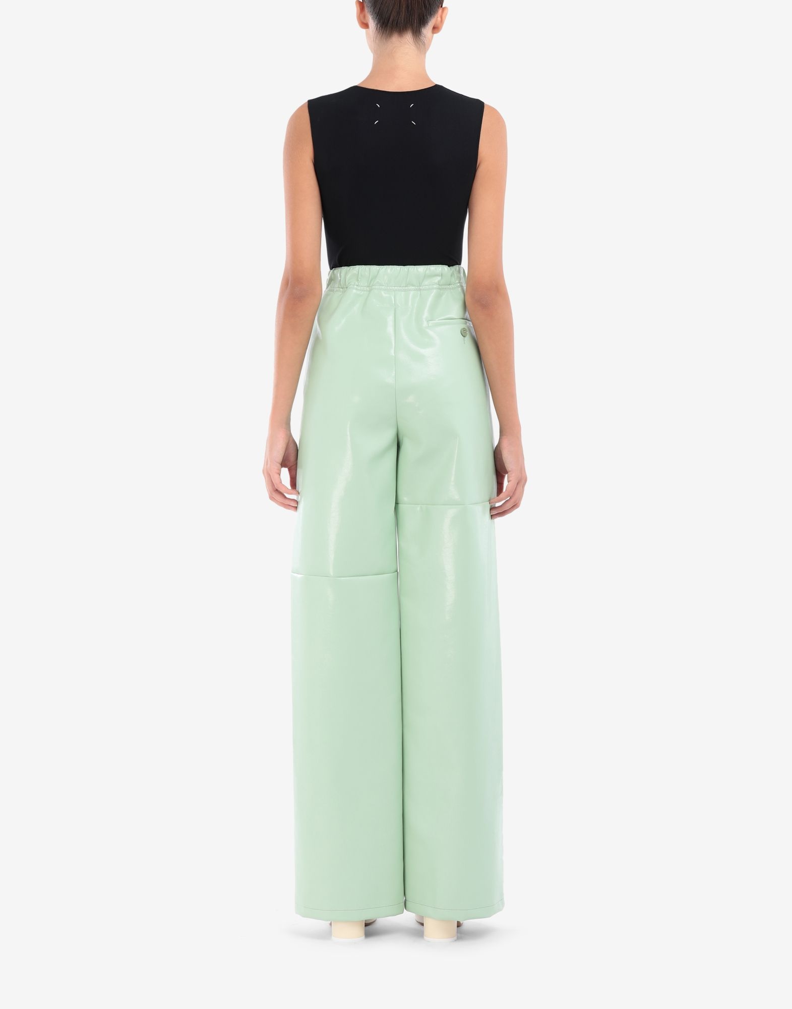 Faux leather flared trousers - 4